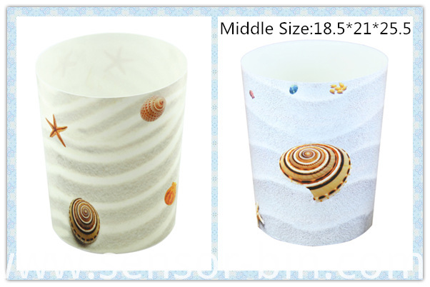 Sea Shells Design Round Plastic Waste Bin (FF-5224)